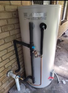 New 250lt Thermann Hot Water Service Installed outside