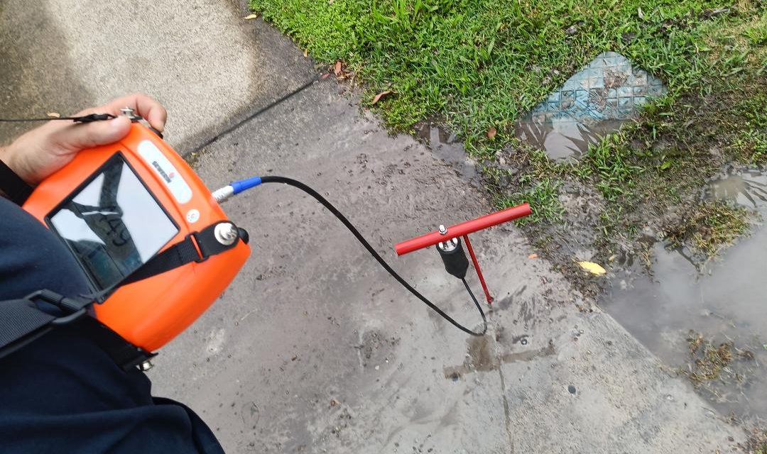 Water leak under concrete